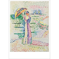 Carte postale "Jeune femme à l'ombrelle"