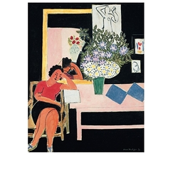 Postcard Matisse - Reader on a Black Background