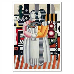 Postcard Léger - Two Women Holding Flowers