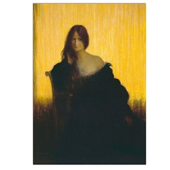 Carte postale "Sur champ d'or : Madame Lemoine, sœur de l'artiste"