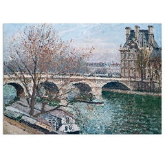Postcard Pissarro - The Royal Bridge and the Pavillon de Flore
