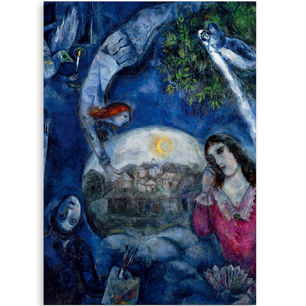 Postcard Chagall - Around Her