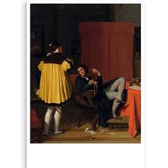 Carte postale "L'Arétin et l'envoyé de Charles Quint"