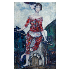 Postcard Chagall - The Acrobat (detail)