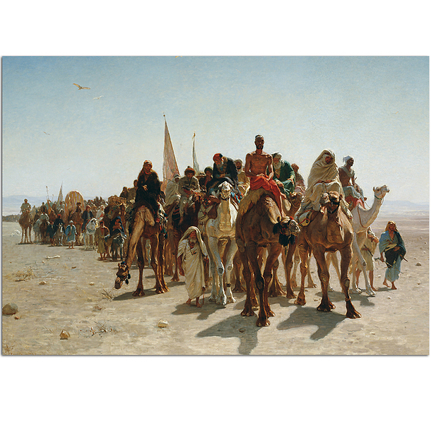 Carte postale "Pélerins allant à La Mecque"