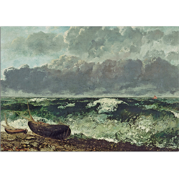 Carte postale "La mer orageuse dit aussi La vague"