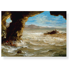 Carte postale "Delacroix - Naufrage à la côte"