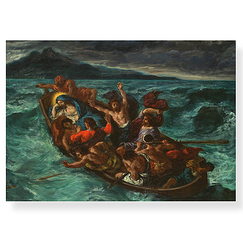 Postcard Delacroix - Christ on the Lake of Gennesaret