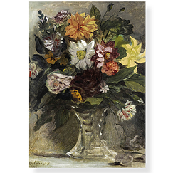 Postcard Delacroix - A Vase of Flowers