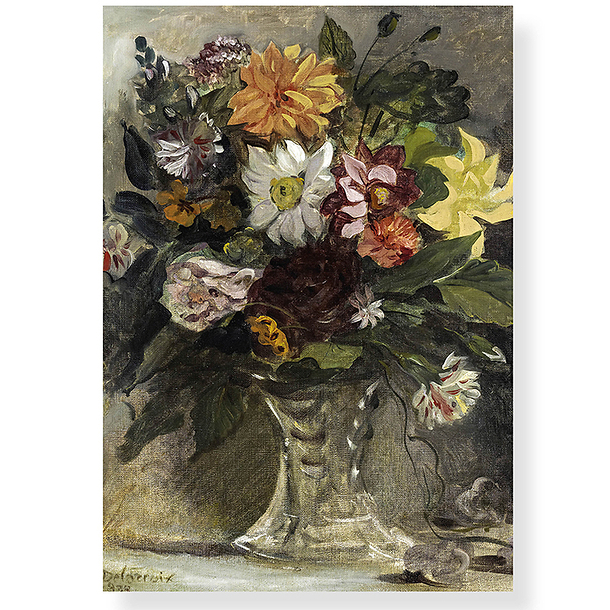 Carte postale "Delacroix - Vase de fleurs"