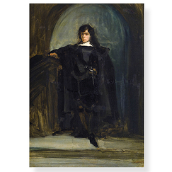 Postcard Delacroix - Self-portrait as Ravenswood or Hamlet