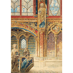 Carte postale "Duban - Intérieur de la Sainte-Chapelle"