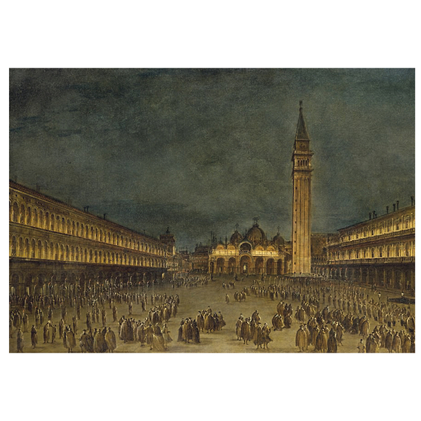 Carte postale "Guardi - Procession nocturne"