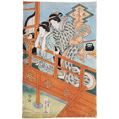 Carte postale Le jeu élégant des fleurs - Utagawa