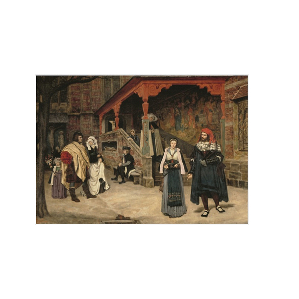 Postcard Tissot - Faust and Marguerite