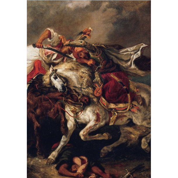 Postcard Delacroix - The Combat of the Giaour and Pacha, 1826