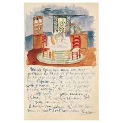 Carte postale "Intérieur provençal : la salle à manger"