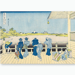 Postcard Hokusai - Sazai Hall at the Temple of the Five Hundred Arhats 