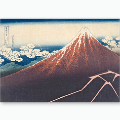 Postcard Hokusai - Rain Storm beneath the Peak