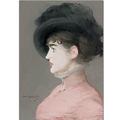 Manet Postcard - Portrait of Irma Brunner with a Black Hat