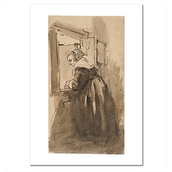Carte postale "Femme à la fenêtre"