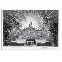 Carte postale "Cinquième journée. Feu d'artifice sur le canal de Versailles"