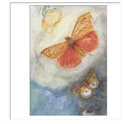 Carte postale "Papillons et fleurs (détail)"