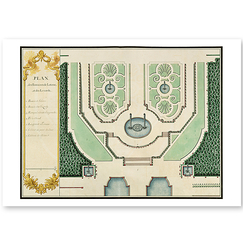 Carte postale "Plan des fontaines de Latone et des Lézards"