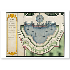 Carte postale "Plan de la pièce de Neptune et de la fontaine du Dragon"