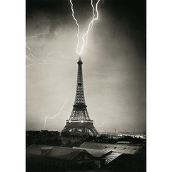 Postcard Loppé - Eiffel Tower Strucked by Lightning
