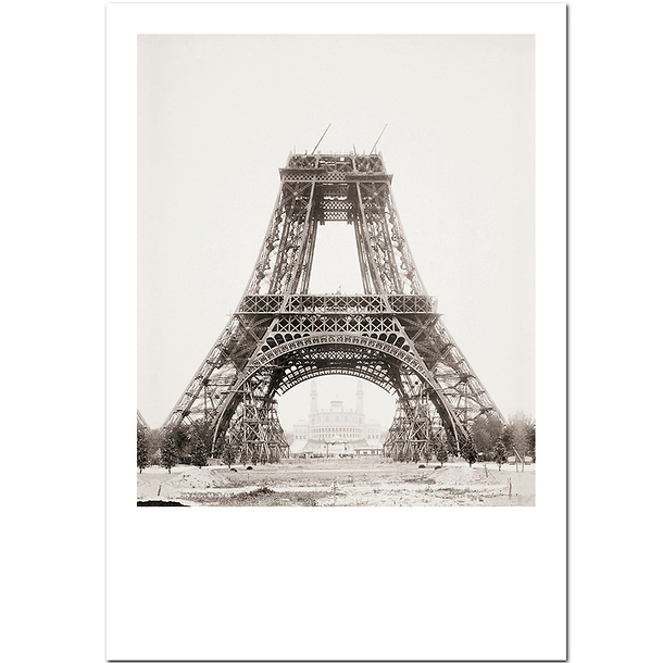 Carte postale "Travaux de construction de la tour Eiffel"