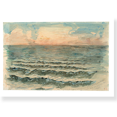 Postcard Delacroix - Sunset on the Sea at Dieppe