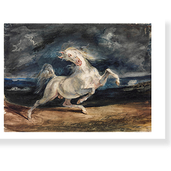 Postcard Delacroix - Horse Frightened by Lightning 