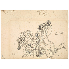 Postcard Delacroix - Horse and Horseman (study for Heliodorus)