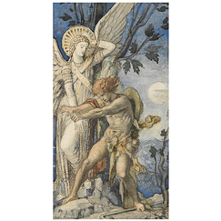 Carte postale "Moreau - Jacob et l'ange"