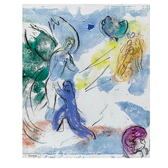 Postcard Chagall - Study for "Jacob Wrestling with the Angel"