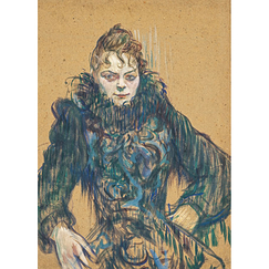 Carte postale Toulouse Lautrec - Femme au boa