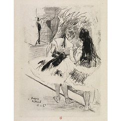 Carte postale Dans la coulisse - Degas
