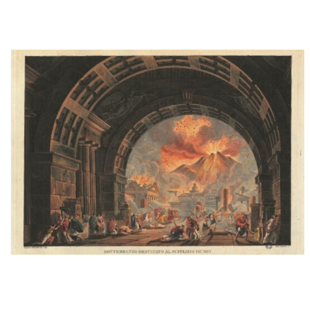 Carte postale "Pompéi - Décor de l'éruption du Vésuve"