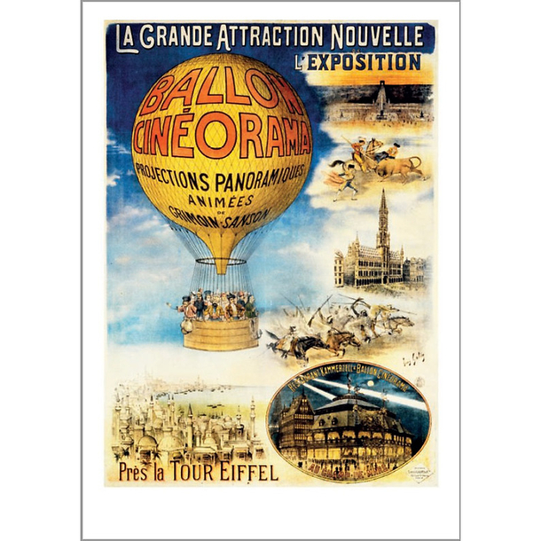 Carte postale Galice - Ballon Cinéorama. Projections panoramiques