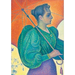 Carte postale Signac - Femme à l'ombrelle (détail), 1893