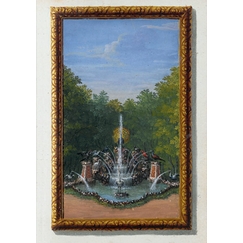 Carte postale - Labyrinthe de Versailles : Le paon et la pie, fontaine 9