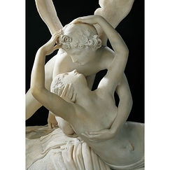 Postcard Canova - Psyche Revived by Cupid's Kiss (detail)