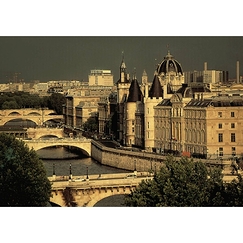 Carte postale "La Conciergerie depuis les toits du Louvre"