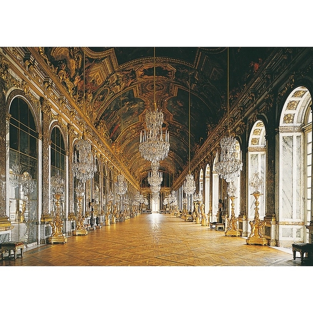Postcard Palace of Versailles - The Hall of Mirrors to the Peace Room