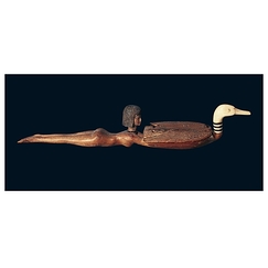 Postcard Blush Spoon in the shape of a Swimmer Holding a Duck