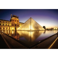 Postcard Luider - Pyramid of the Louvre's Museum (night)