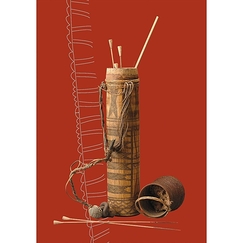 Carte postale "Carquois contenant des fléchettes à tête conique et de l'étoupe"