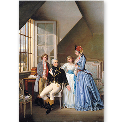 Carte postale "Visite de Joséphine de Beauharnais [sic] à son mari détenu au Luxembourg (détail)"