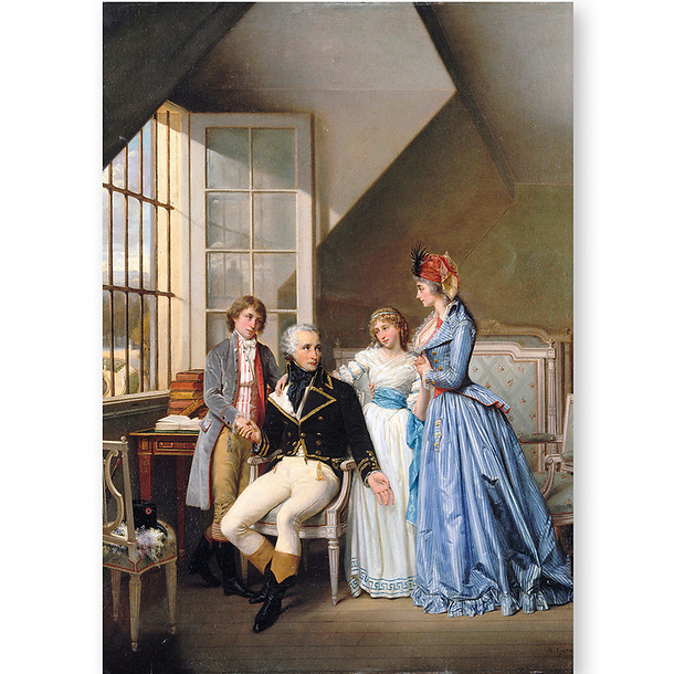 Carte postale "Visite de Joséphine de Beauharnais [sic] à son mari détenu au Luxembourg (détail)"
